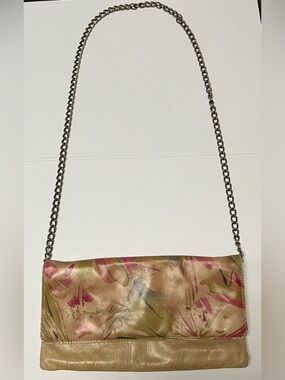 Maurizio Taiuti Multicolor Floral Leather Clutch with Chain Strap